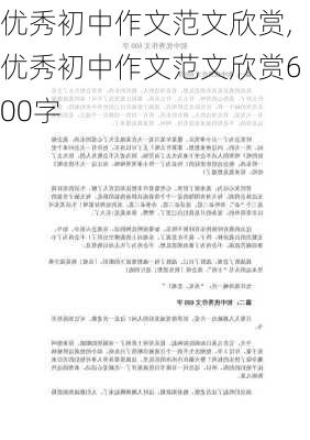 优秀初中作文范文欣赏,优秀初中作文范文欣赏600字