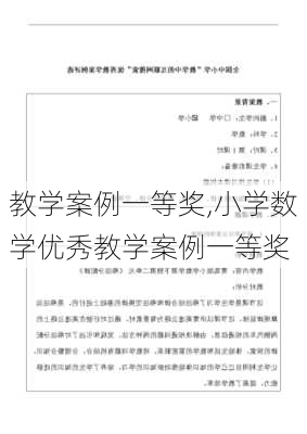 教学案例一等奖,小学数学优秀教学案例一等奖