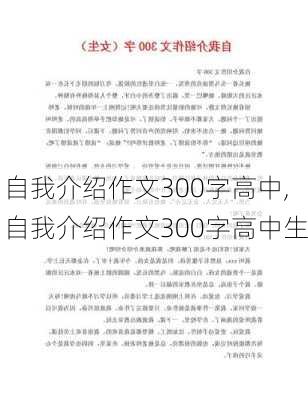 自我介绍作文300字高中,自我介绍作文300字高中生