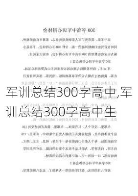 军训总结300字高中,军训总结300字高中生