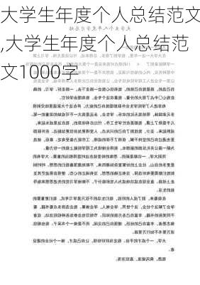 大学生年度个人总结范文,大学生年度个人总结范文1000字