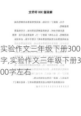 实验作文三年级下册300字,实验作文三年级下册300字左右