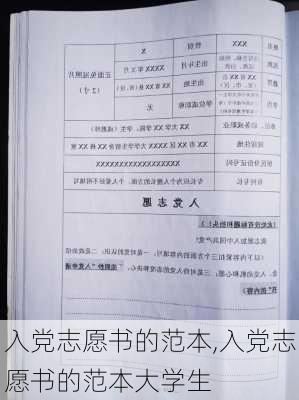 入党志愿书的范本,入党志愿书的范本大学生