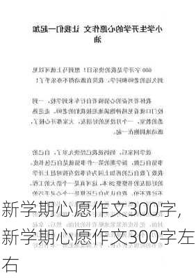 新学期心愿作文300字,新学期心愿作文300字左右