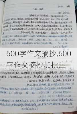 600字作文摘抄,600字作文摘抄加批注