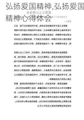 弘扬爱国精神,弘扬爱国精神心得体会