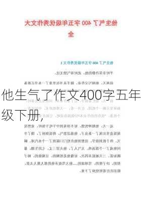 他生气了作文400字五年级下册,