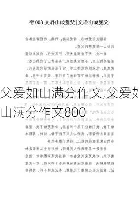 父爱如山满分作文,父爱如山满分作文800