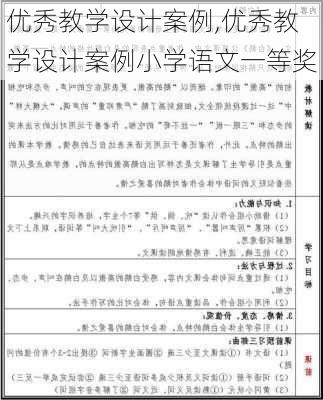 优秀教学设计案例,优秀教学设计案例小学语文一等奖