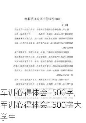 军训心得体会1500字,军训心得体会1500字大学生