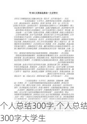 个人总结300字,个人总结300字大学生