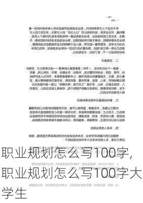 职业规划怎么写100字,职业规划怎么写100字大学生