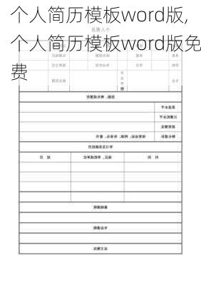 个人简历模板word版,个人简历模板word版免费