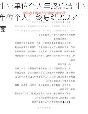 事业单位个人年终总结,事业单位个人年终总结2023年度