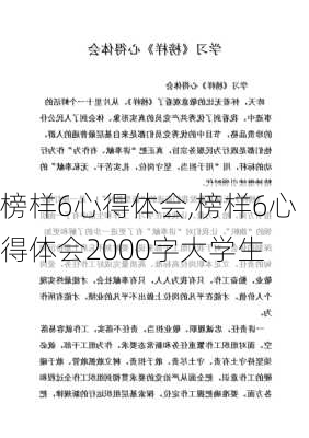 榜样6心得体会,榜样6心得体会2000字大学生