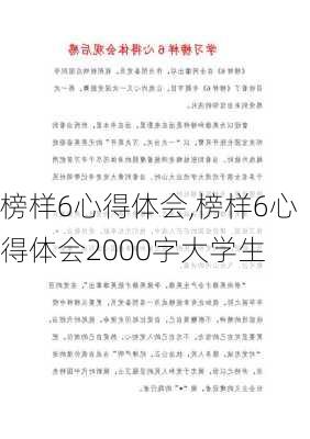 榜样6心得体会,榜样6心得体会2000字大学生