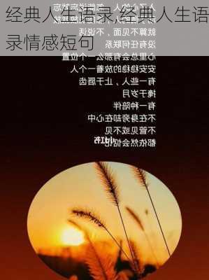 经典人生语录,经典人生语录情感短句