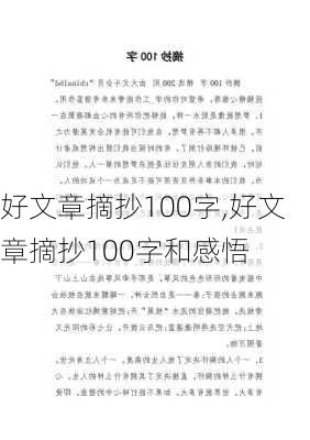 好文章摘抄100字,好文章摘抄100字和感悟