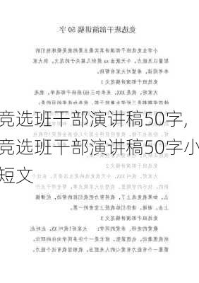 竞选班干部演讲稿50字,竞选班干部演讲稿50字小短文