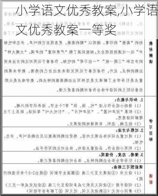 小学语文优秀教案,小学语文优秀教案一等奖