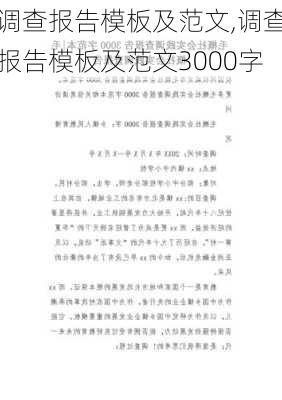 调查报告模板及范文,调查报告模板及范文3000字