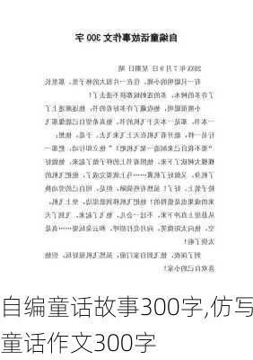 自编童话故事300字,仿写童话作文300字