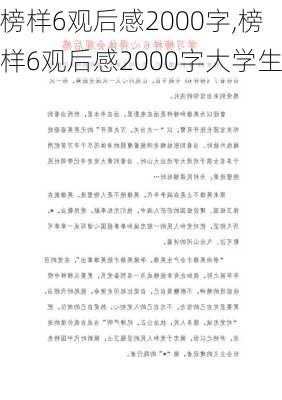 榜样6观后感2000字,榜样6观后感2000字大学生