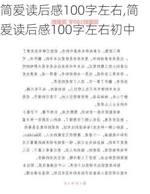 简爱读后感100字左右,简爱读后感100字左右初中