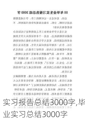 实习报告总结3000字,毕业实习总结3000字