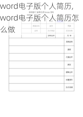 word电子版个人简历,word电子版个人简历怎么做