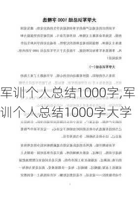 军训个人总结1000字,军训个人总结1000字大学