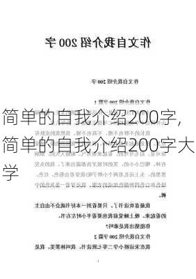 简单的自我介绍200字,简单的自我介绍200字大学