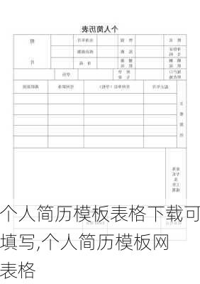 个人简历模板表格下载可填写,个人简历模板网 表格