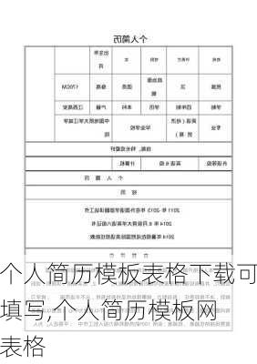 个人简历模板表格下载可填写,个人简历模板网 表格