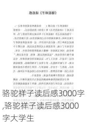 骆驼祥子读后感3000字,骆驼祥子读后感3000字大学生