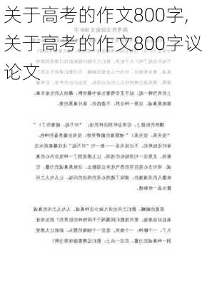 关于高考的作文800字,关于高考的作文800字议论文