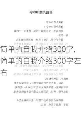 简单的自我介绍300字,简单的自我介绍300字左右