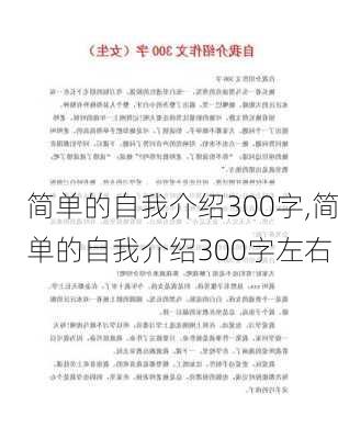 简单的自我介绍300字,简单的自我介绍300字左右