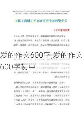 爱的作文600字,爱的作文600字初中