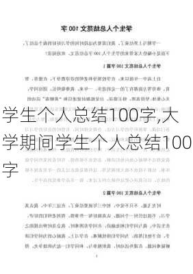 学生个人总结100字,大学期间学生个人总结100字