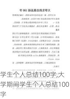 学生个人总结100字,大学期间学生个人总结100字