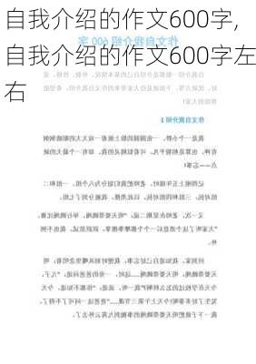 自我介绍的作文600字,自我介绍的作文600字左右