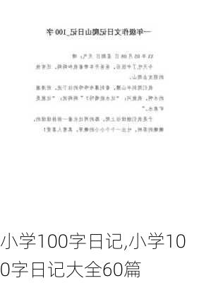 小学100字日记,小学100字日记大全60篇