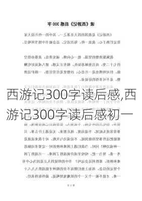 西游记300字读后感,西游记300字读后感初一