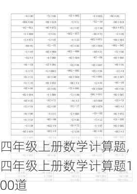 四年级上册数学计算题,四年级上册数学计算题100道