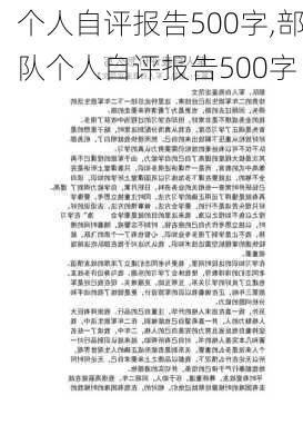 个人自评报告500字,部队个人自评报告500字