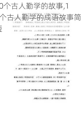 10个古人勤学的故事,10个古人勤学的成语故事简短