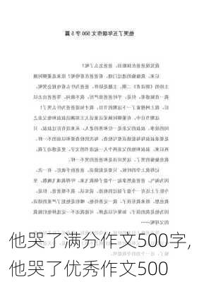 他哭了满分作文500字,他哭了优秀作文500