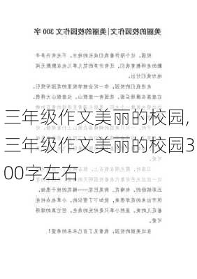 三年级作文美丽的校园,三年级作文美丽的校园300字左右