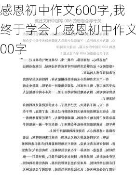 感恩初中作文600字,我终于学会了感恩初中作文600字